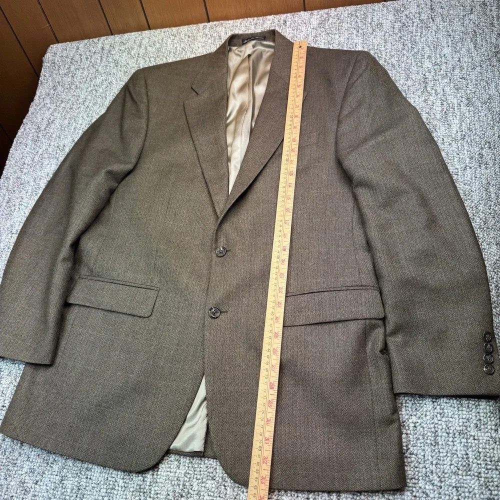 Lauren Ralph Lauren Macy's Blazer Mens 42L Check Wool Brown